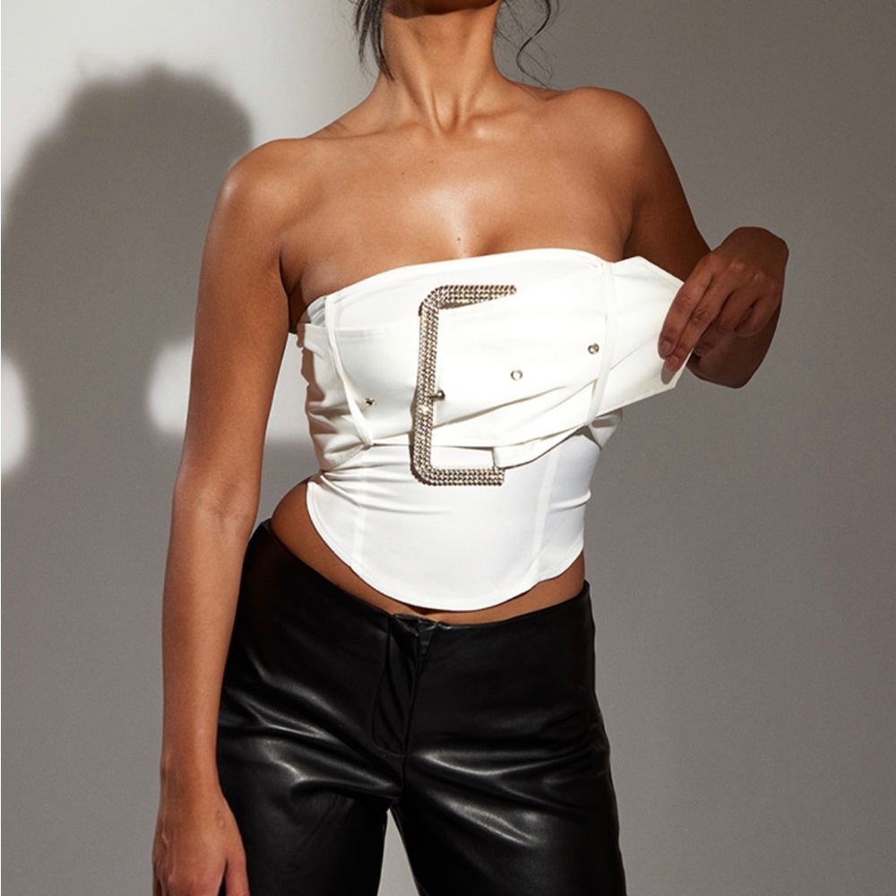 White satin PTL top